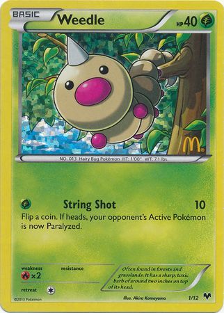 weedle 1 12 2014 holo mcdonalds promo pokemon for sell vs for sale