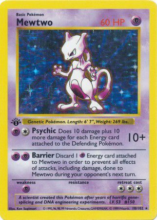 Mewtwo Holo St Edition Base Set St Edition Singles Pokemon