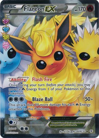 Flareon EX - RC28/RC32 - Full Art Ultra Rare - Generations Singles