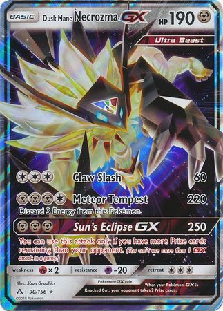 Dusk Mane Necrozma GX - 90/156 - Ultra Rare - Sun & Moon Ultra Prism