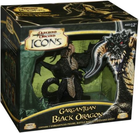 Gargantuan Black Dragon D&D Miniatures (Complete in Box) - D&D