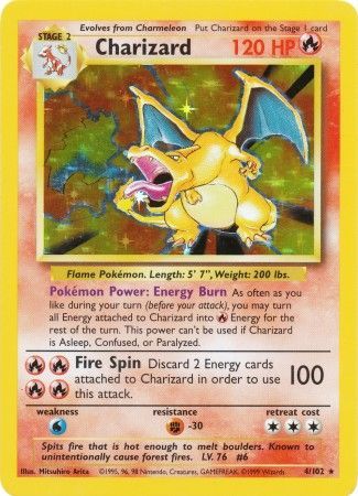 Charizard - 4/102 - Holo Rare Unlimited - Base Set Unlimited Singles